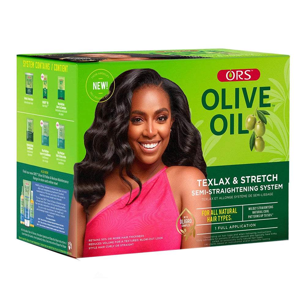 ORS Olive Oil Texlax & Stretch Semi-Straightening System Kit, 1 Ea